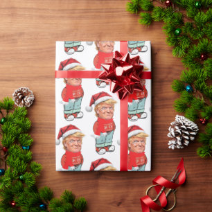 Trump Just A Chill Guy Christmas Funny Santa Trump Wrapping Paper