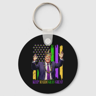 Trump Keep Mardi Gras Great Key Ring
