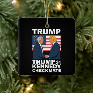 Trump Kennedy Checkmate 2024 Vote Trump Kennedy Ceramic Ornament