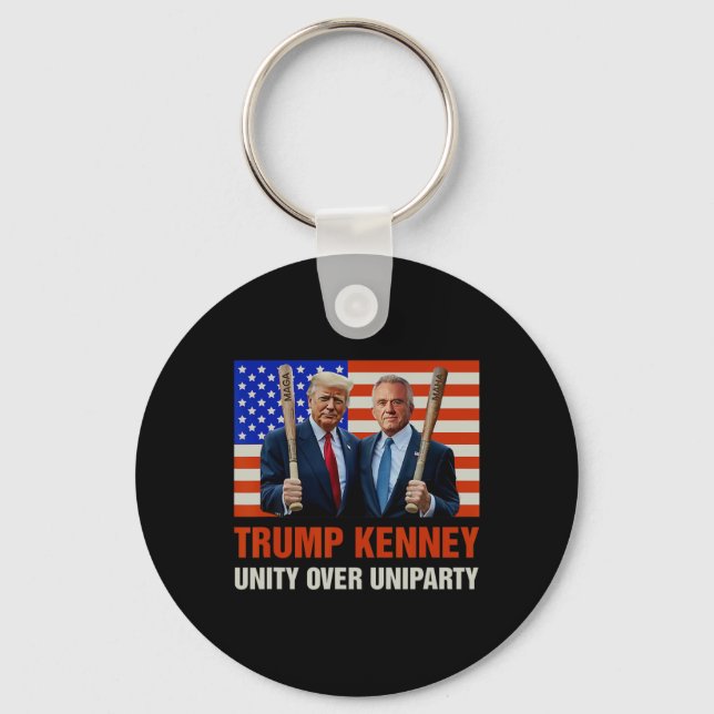 Trump Kennedy Unity Over Uniparty 2024 Funny Elect Key Ring (Front)