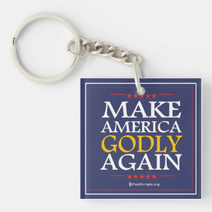 Trump - Key Chain: Maker America Godly Again Ring