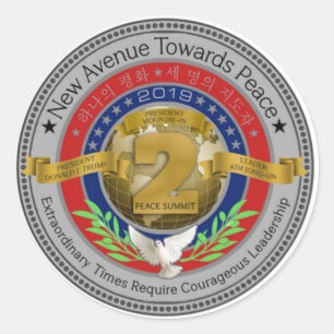 Trump Kim 2 Peace Summit. Classic Round Sticker