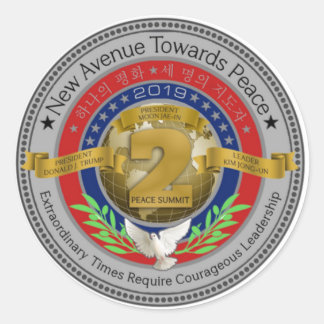 Trump Kim 2 Peace Summit. Classic Round Sticker