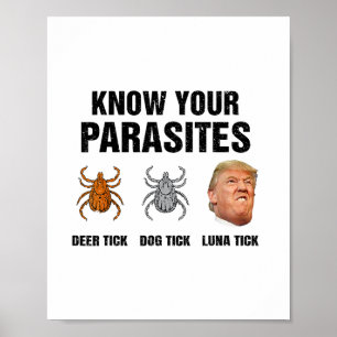 Trump Know Your Parasites Deer Tick Dog Tick Luna Poster