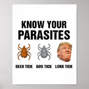 Trump Know Your Parasites Deer Tick Dog Tick Luna  Poster