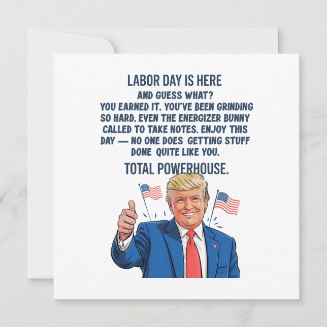 Trump Labor Day  Holiday Card (Front)