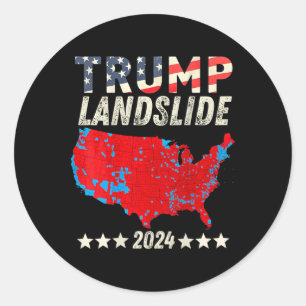 Trump Landslide 2024 Electoral Map Trump Winner (o Classic Round Sticker