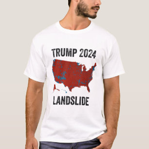 Trump Landslide Election Map 2024 Funny Pro Trump  T-Shirt