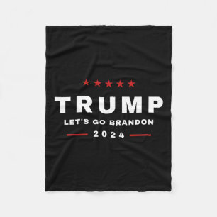 Trump Let's Go Brandon 4th Of July 2024 Maga Tee Fleece Blanket