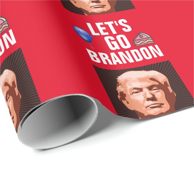 TRUMP LET'S GO BRANDON BIRTHDAY  WRAPPING PAPER (Roll Corner)