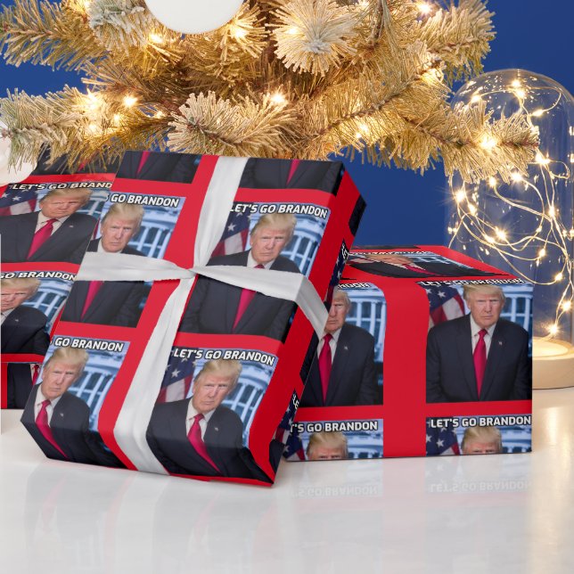 TRUMP LET'S  GO BRANDON CHRISTMAS WRAPPING PAPER (Holidays)