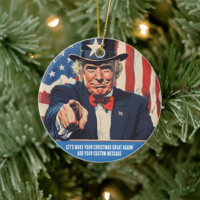 Trump Let's make your Christmas great again!  Ceramic Tree Decoration (Tree)