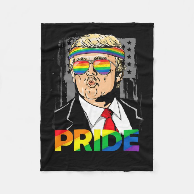 Trump Lgbt Gay Pride Month Lesbian Biual Transgend Fleece Blanket (Front)