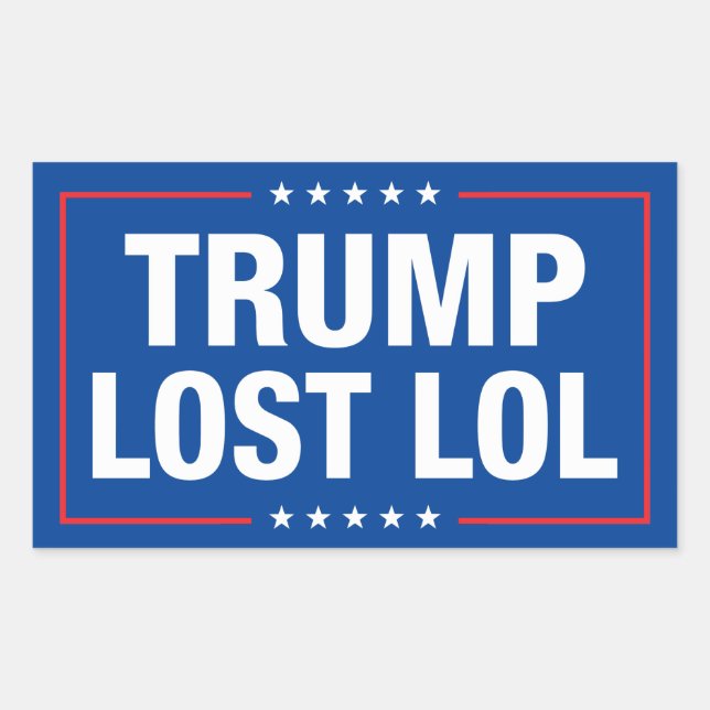 Trump lost lol funny anti trump rectangular sticker (Front)
