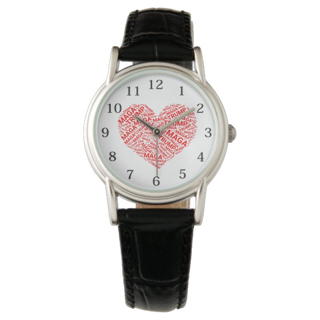 Trump Love Heart Word Cloud Art Watch (Front)