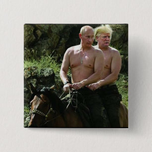 TRUMP LOVES PUTIN 15 CM SQUARE BADGE