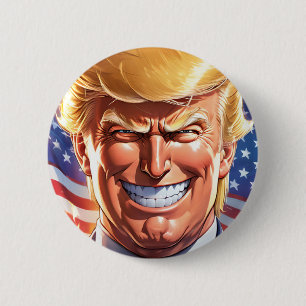 Trump MAGA 2024 America First Button