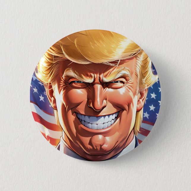 Trump MAGA 2024 America First Button (Front)