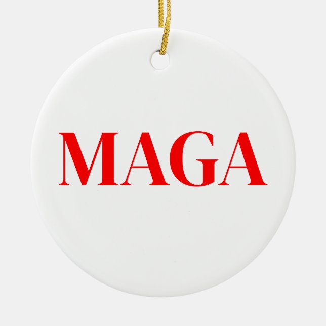  Trump Maga 2024  Ceramic Tree Decoration (Front)