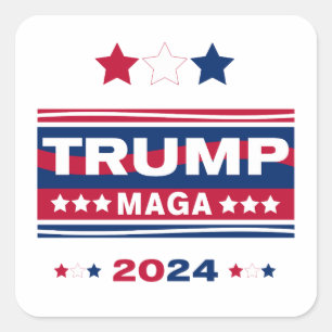 TRUMP~MAGA~2024 SQUARE STICKER