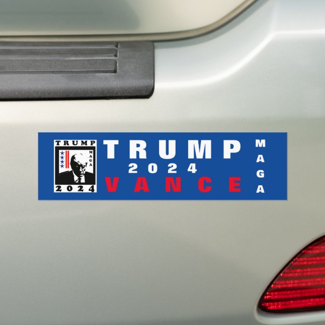 TRUMP MAGA 2024 WBR BUMPER STICKER (On Car)