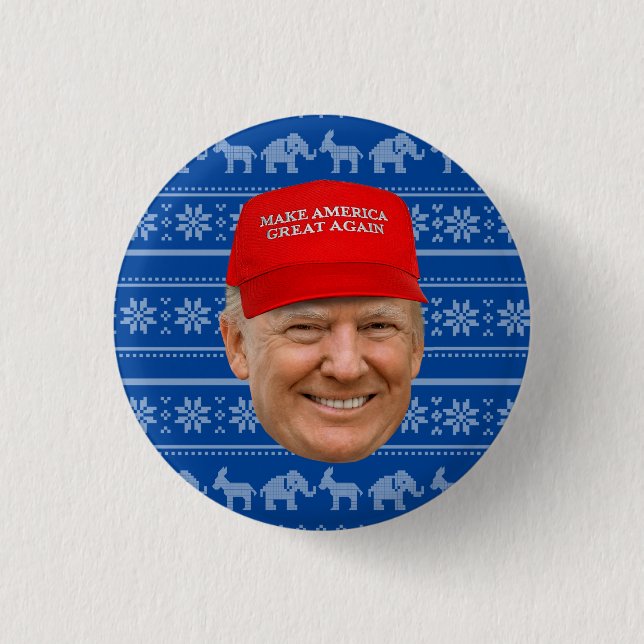 TRUMP MAGA Christmas 3 Cm Round Badge (Front)