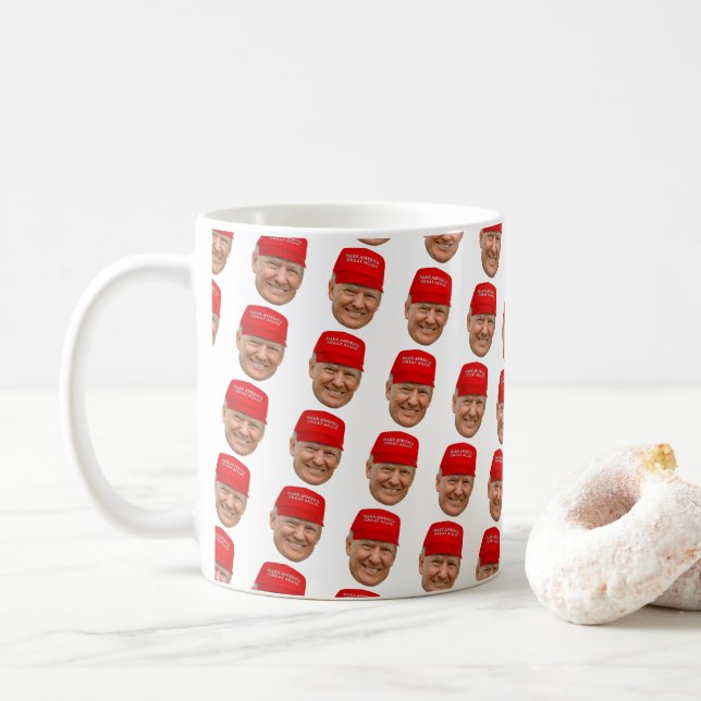 TRUMP MAGA Christmas Coffee Mug (With Donut)