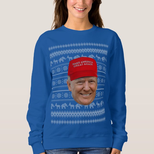 TRUMP MAGA Christmas Sweatshirt (Front)