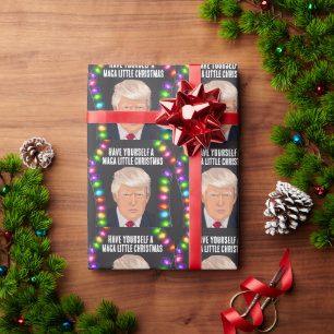 TRUMP MAGA LITTLE Christmas wrapping paper