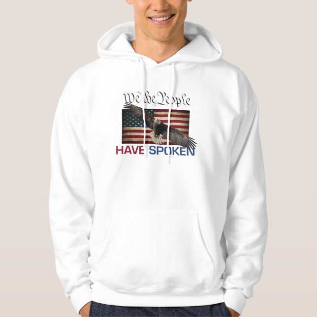 Trump MAGA Long Sleeve Hoodie (Front)
