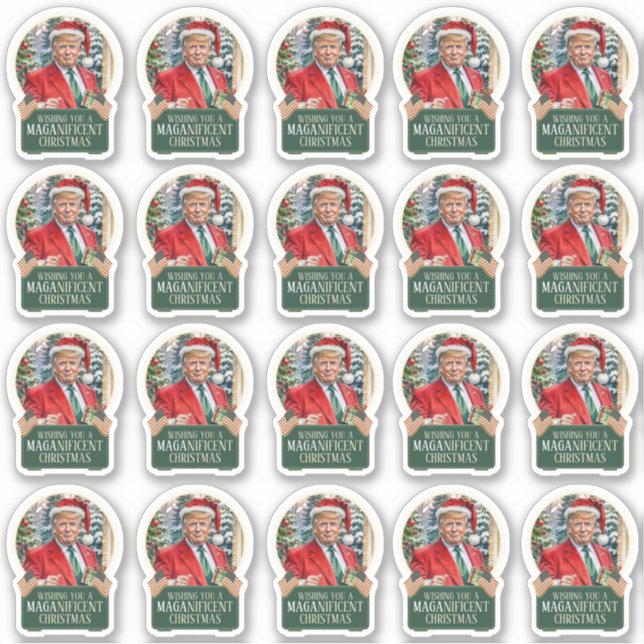 Trump MAGA -nificent Christmas Vinyl Stickers (Front)