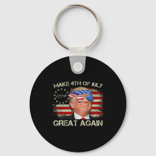 Trump Make 4th Of July Great Again 47th President Key Ring