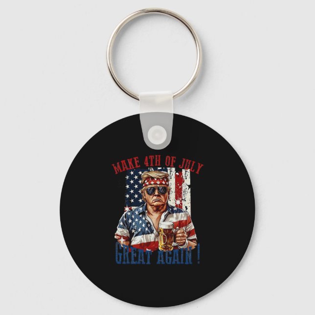 Trump Make 4th Of July Great Again  Key Ring (Front)