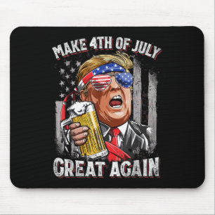 Trump Make 4th Of July Great Again Men Drinking Be Mouse Mat