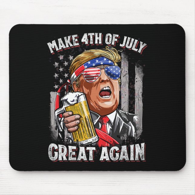 Trump Make 4th Of July Great Again Men Drinking Be Mouse Mat (Front)