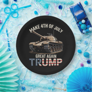 Trump Make 4th of July Great Again with Military Paper Plate