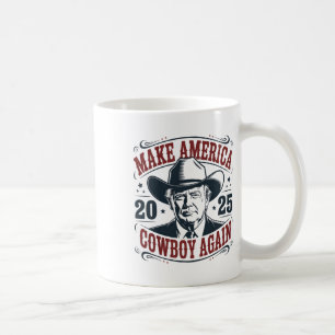 Trump Make America 2025 Cowboy Again Funny Vintage Coffee Mug