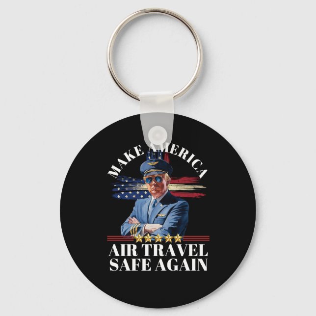 Trump Make America Air Travel Great Again 1  Key Ring (Front)