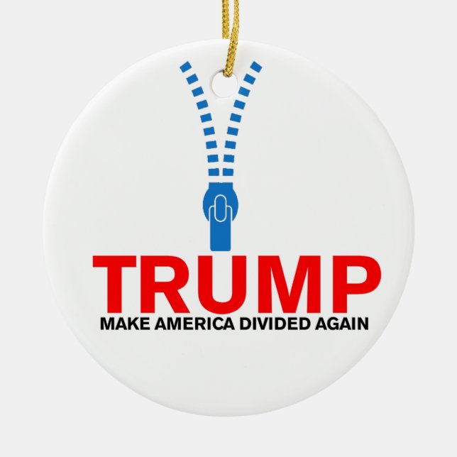 Trump, Make America divided again Ceramic Tree Decoration (Front)
