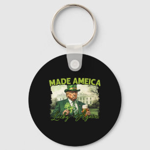 Trump Make America Lucky Again St Patrick's Day Sh Key Ring