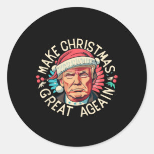 Trump Make Christmas Great Again 2024 Winner Classic Round Sticker