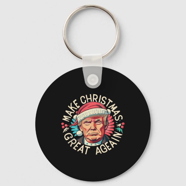 Trump Make Christmas Great Again 2024 Winner  Key Ring (Front)