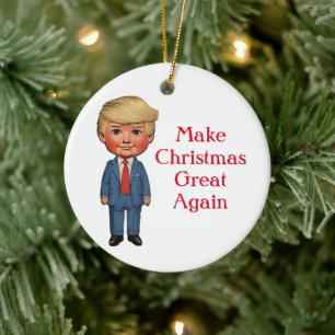 Trump Make Christmas Great Again Ceramic Tree Decoration