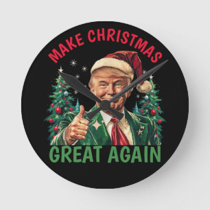 Trump Make Christmas Great Again Christmas Round Clock