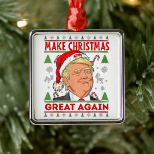 Trump Make Christmas Great Again, Donald Trump Metal Tree Decoration