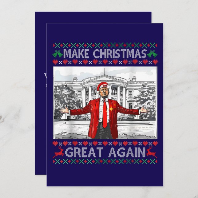 Trump Make Christmas Great Again, Funny Trump Holiday Card (Front/Back)