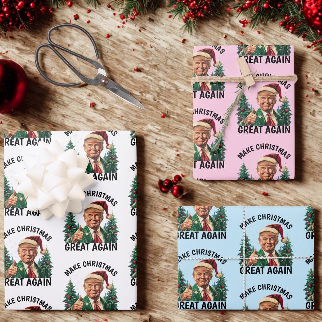 Trump Make Christmas Great Again | Funny Trump Wrapping Paper Sheet (Creator Uploaded)