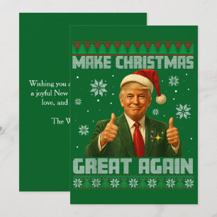 Trump Make Christmas Great Again Green Holiday Card