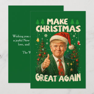 Trump Make Christmas Great Again Green Holiday Card