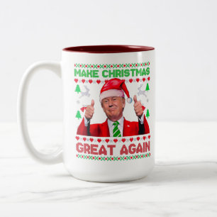 Trump Make Christmas Great Again Mug, Christmas Two-Tone Coffee Mug